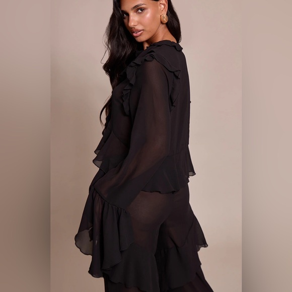 RED 2PCs Ruffled Pant Set - Picture 9 of 15